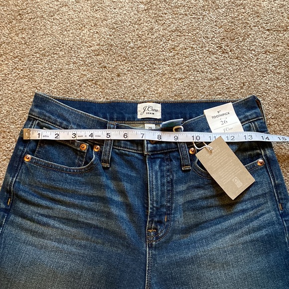 NWT J Crew raw hem toothpick skinny jeans - Picture 5 of 8